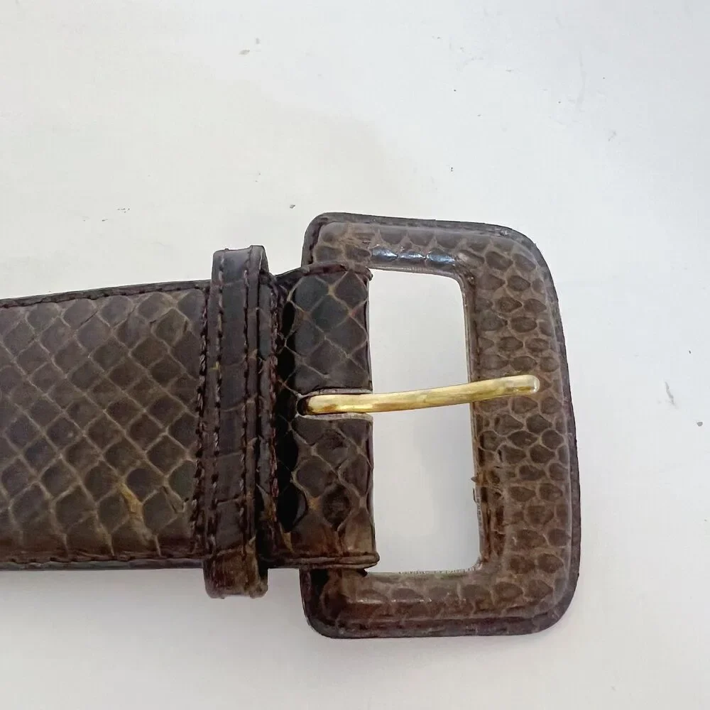 Vintage Harve Benard Snakeskin Chunky Belt Snake Belt y2k Women's Size 6